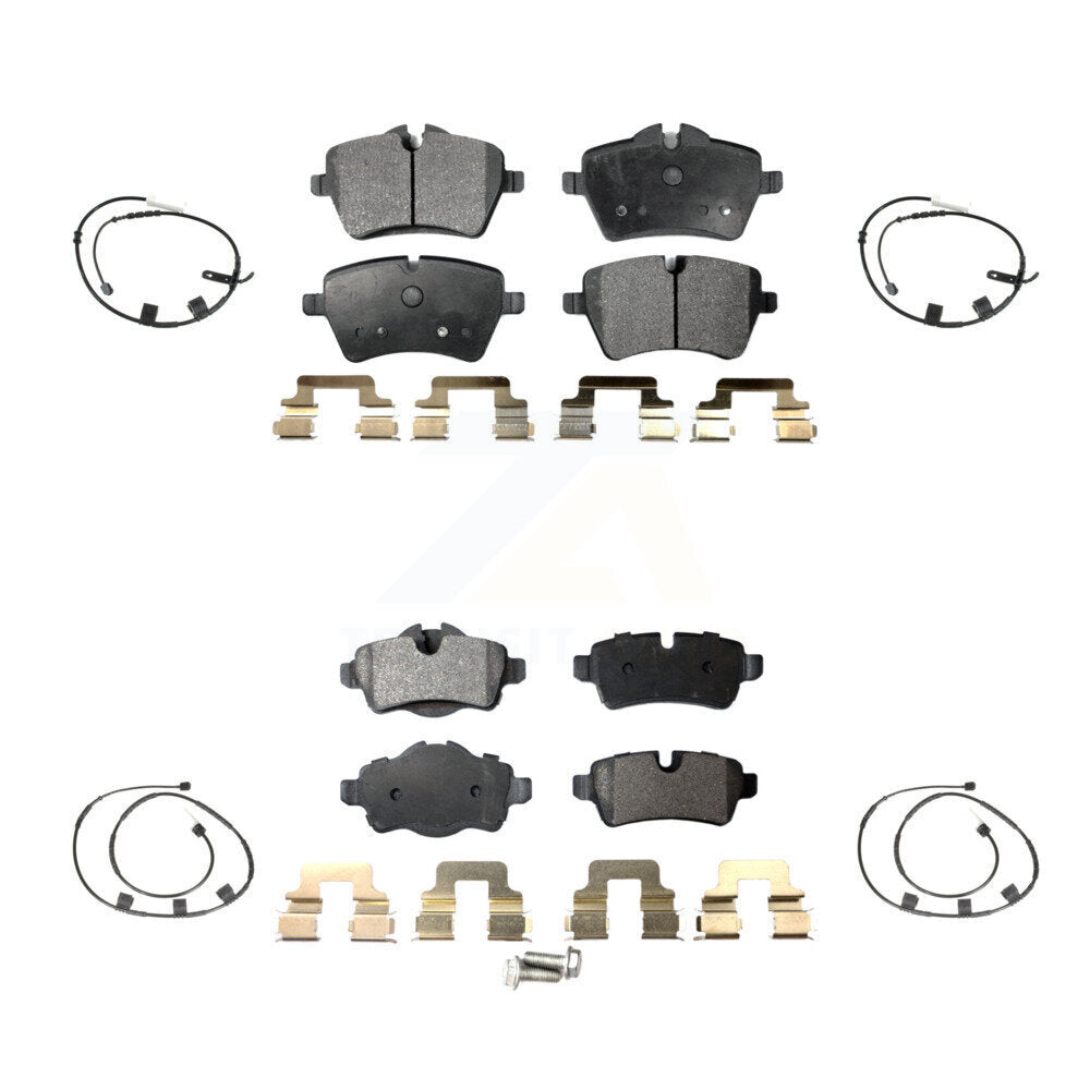 Semi-Metallic Disc Brake Pad And Wear Sensor Front Rear Kit For Mini Cooper 1.6L