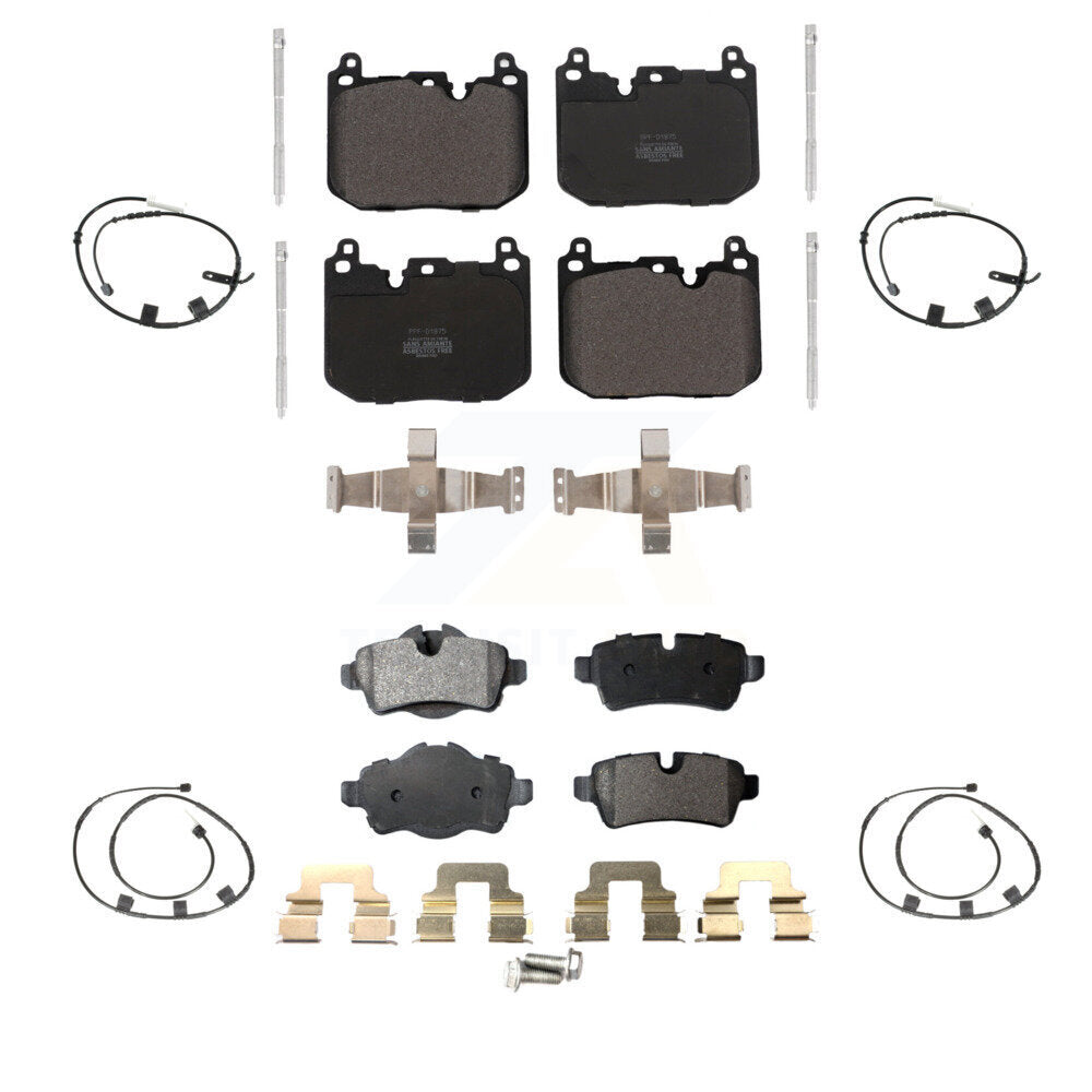 Semi-Metallic Disc Brake Pads And Wear Sensors Front Rear Kit For Mini Cooper