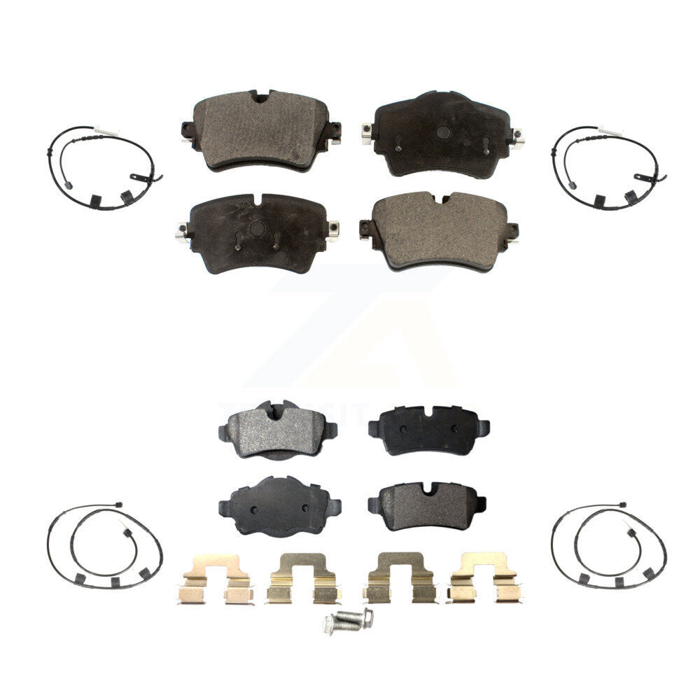 Semi-Metallic Brake Pad And Wear Sensor Front Rear Kit For 2015 Mini Cooper 1.6L