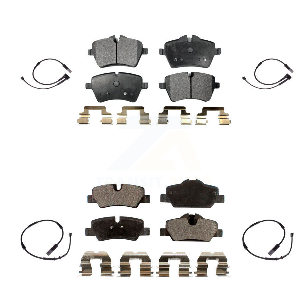 Semi-Metallic Disc Brake Pads And Wear Sensors Front Rear Kit For Mini Cooper