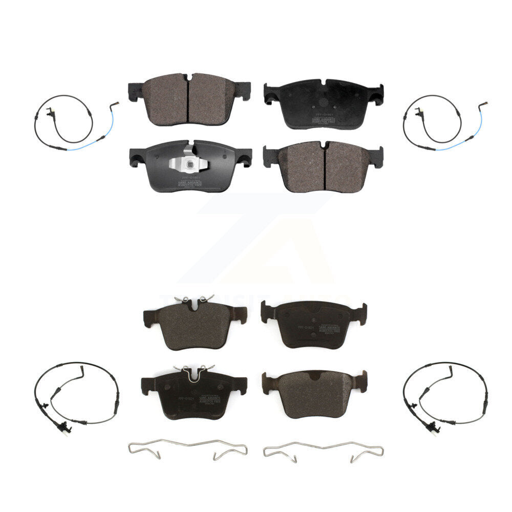 Semi-Metallic Disc Brake Pads And Wear Sensors Front Rear Kit For Jaguar XE XF