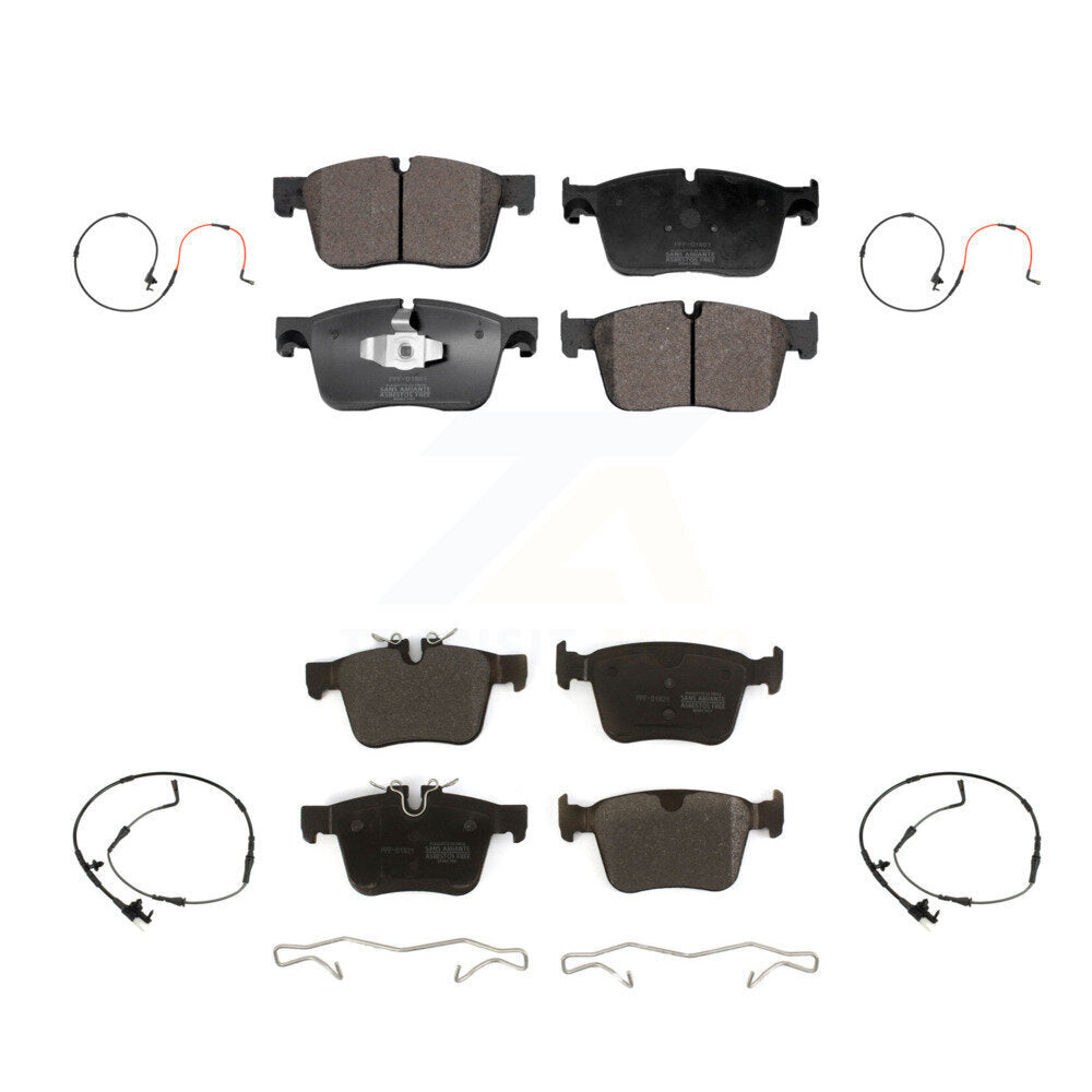 Semi-Metallic Disc Brake Pads And Wear Sensors Front Rear Kit For Jaguar XE