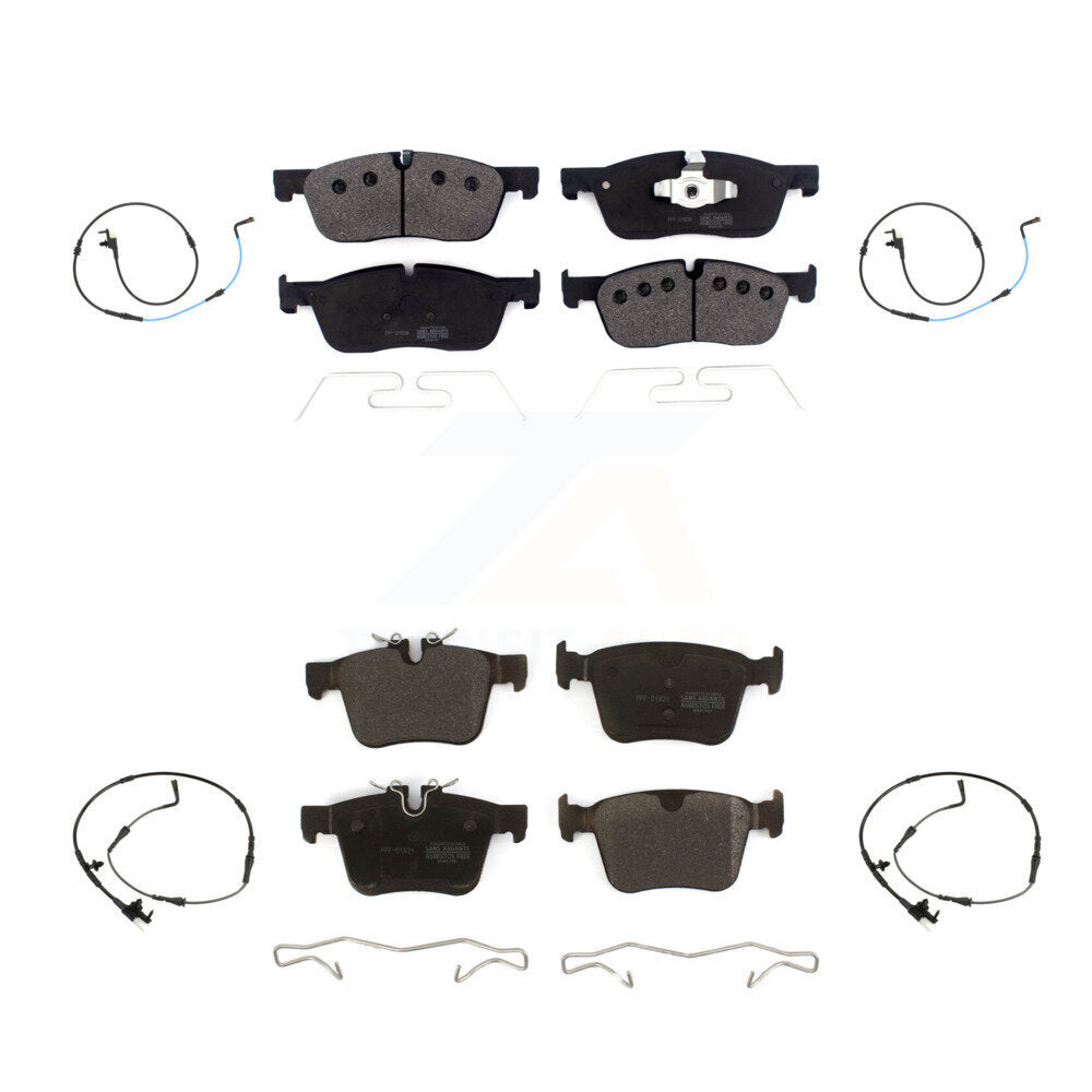 Semi-Metallic Disc Brake Pads And Wear Sensors Front Rear Kit For Jaguar XE XF
