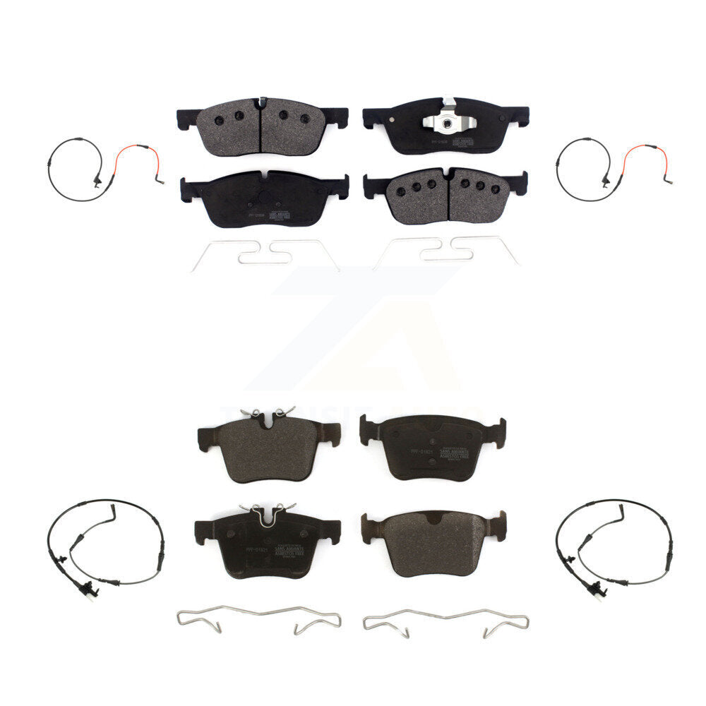 Semi-Metallic Disc Brake Pads And Wear Sensors Front Rear Kit For Jaguar XE