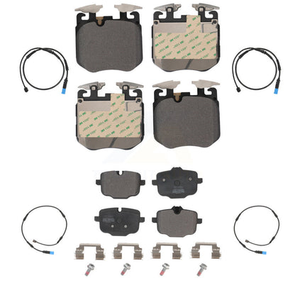 Semi-Metallic Disc Brake Pads And Wear Sensors Front Rear Kit For BMW X5 X7 X6