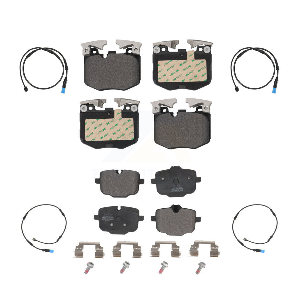 Semi-Metallic Disc Brake Pads And Wear Sensors Front Rear Kit For BMW X5 X7