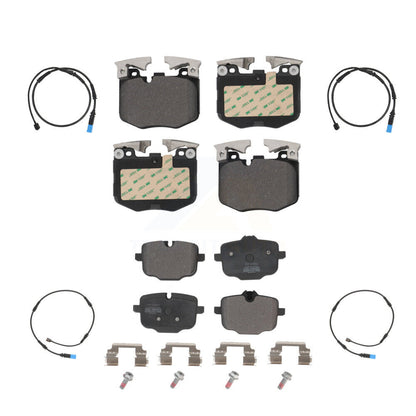 Semi-Metallic Disc Brake Pads And Wear Sensors Front Rear Kit For BMW X5 X7
