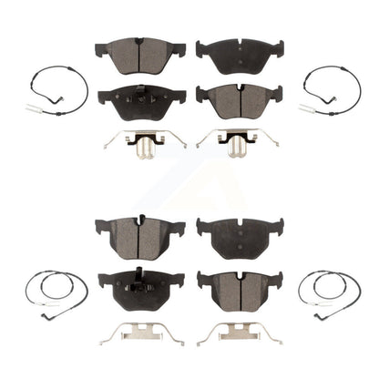 Semi-Metallic Disc Brake Pads And Wear Sensors Front Rear Kit For 2006 BMW 330i
