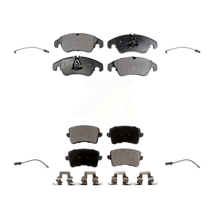 Semi-Metallic Disc Brake Pads And Wear Sensors Front Rear Kit For Audi Q5