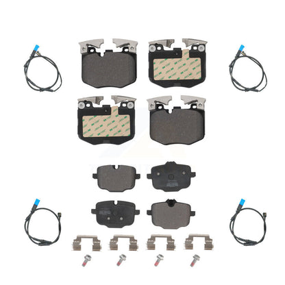 Semi-Metallic Disc Brake Pads And Wear Sensors Front Rear Kit For BMW X3