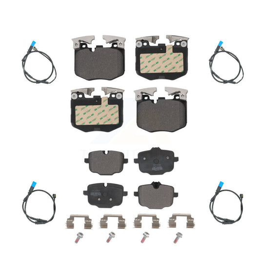 Semi-Metallic Disc Brake Pads And Wear Sensors Front Rear Kit For BMW X3