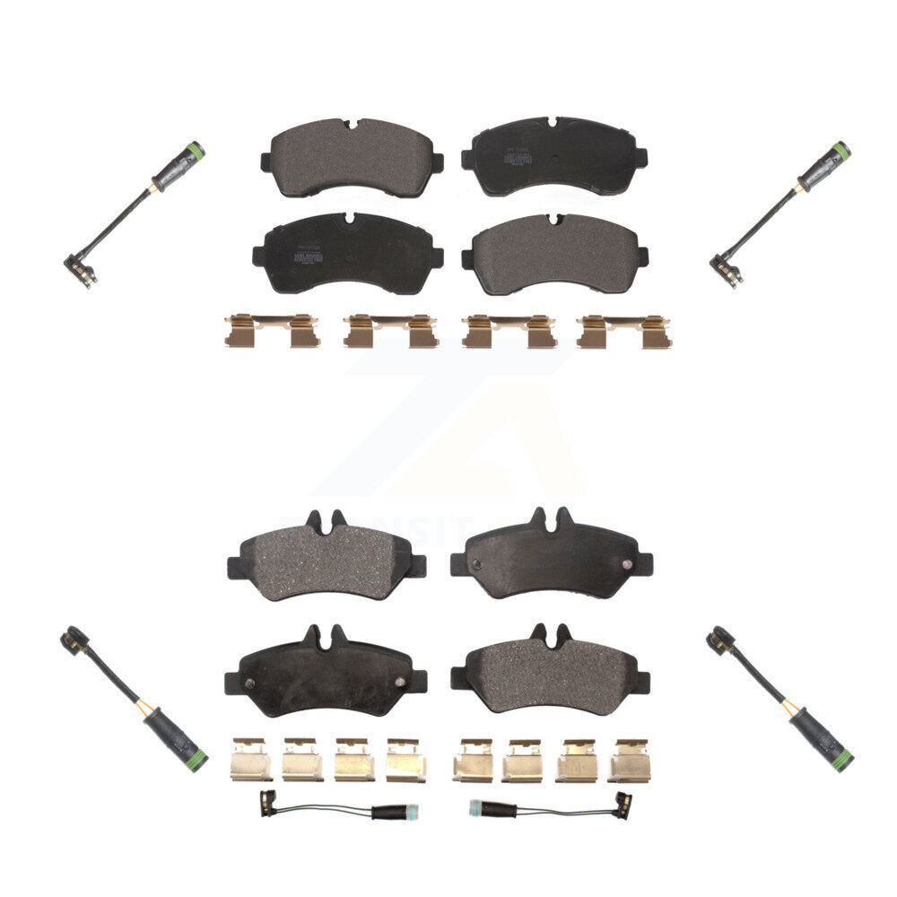 Semi-Metallic Disc Brake Pads And Extra Wear Sensors Front Rear Kit For