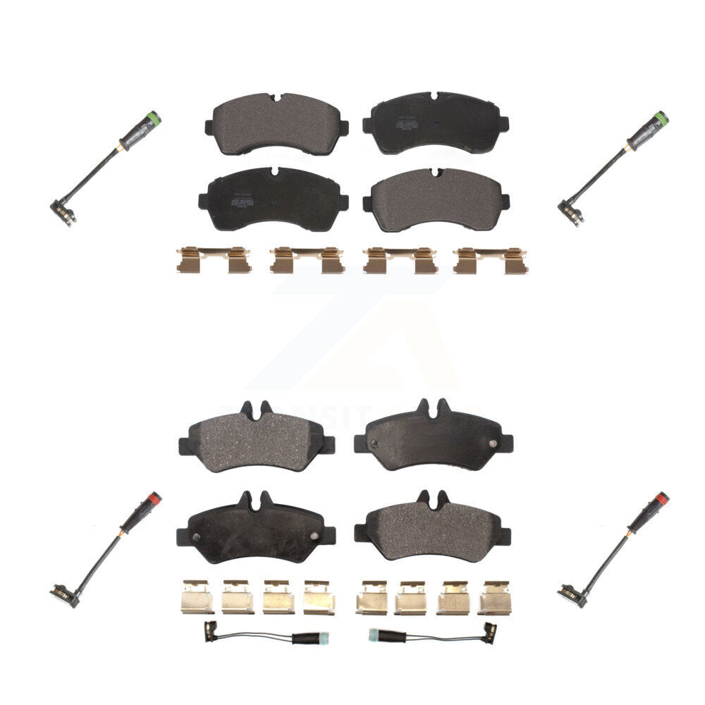 Semi-Metallic Disc Brake Pads And Extra Wear Sensors Front Rear Kit For