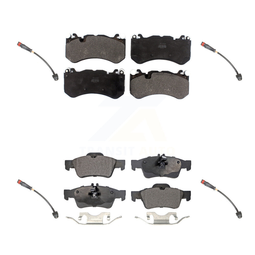 Semi-Metallic Brake Pads & Wear Sensor Front Rear Kit For Mercedes-Benz SL63 AMG