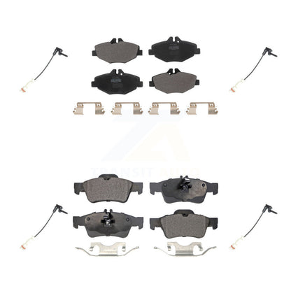 Semi-Metallic Disc Brake Pad & Wear Sensor Front Rear Kit For Mercedes-Benz E320