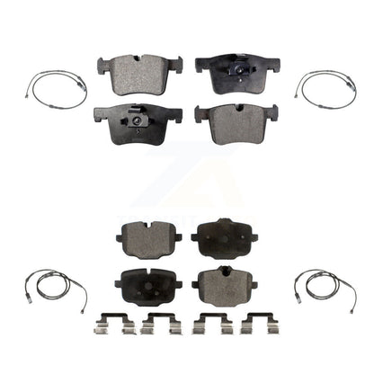 Semi-Metallic Brake Pads & Wear Sensor Front Rear Kit For 2012 BMW X3 From 10 11