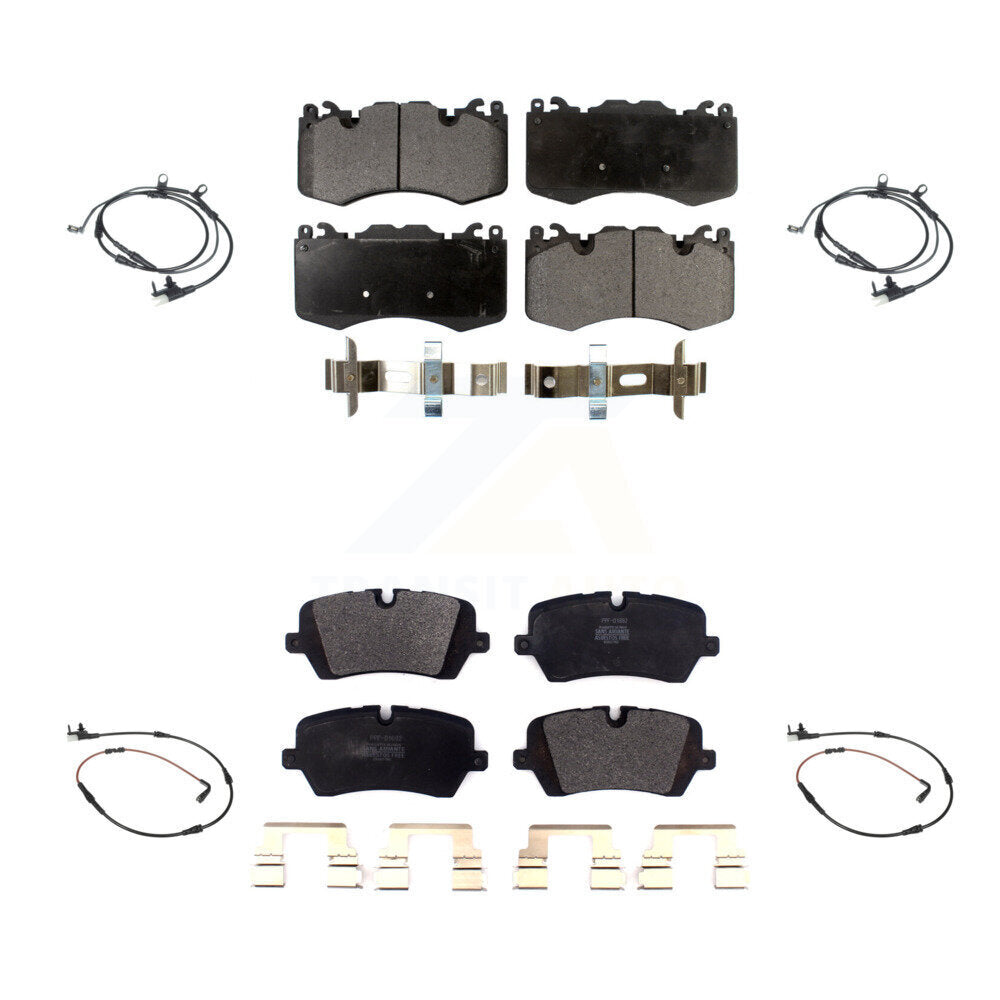 Semi-Metallic Brake Pads & Wear Sensor Front Rear Kit For Land Rover Range Sport