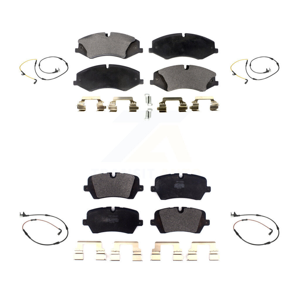 Semi-Metallic Brake Pads & Wear Sensor Front Rear Kit For Land Rover Range Sport