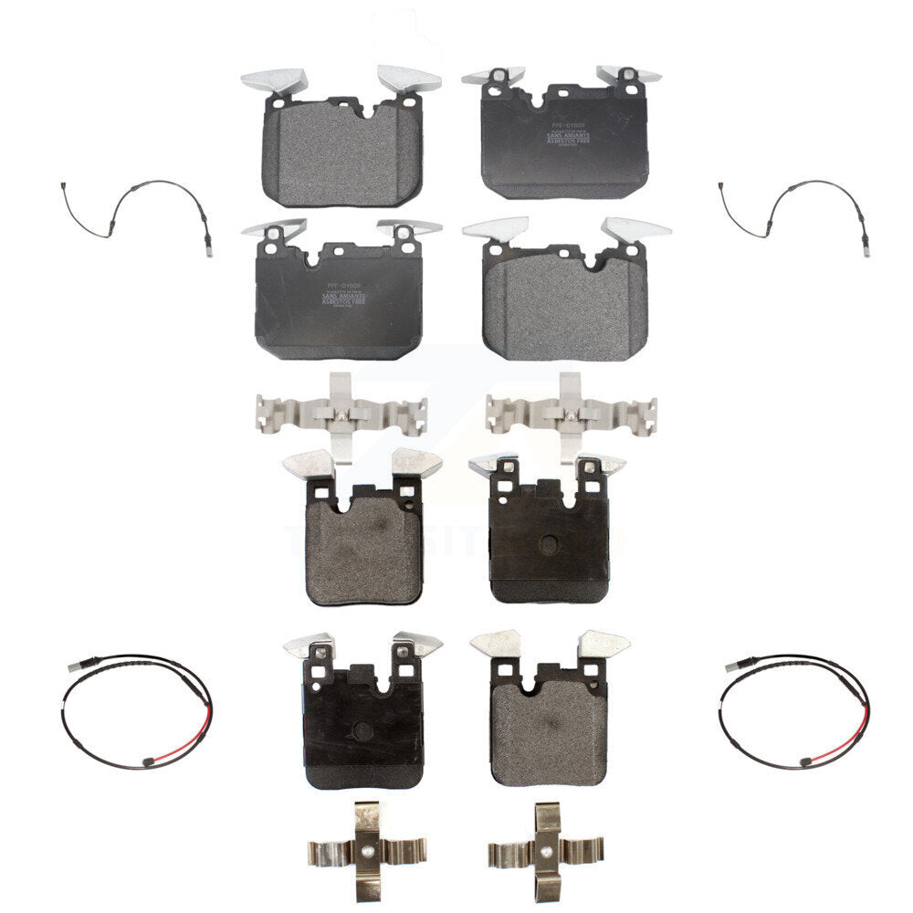 Semi-Metallic Disc Brake Pads And Wear Sensors Front Rear Kit For BMW M3 M2