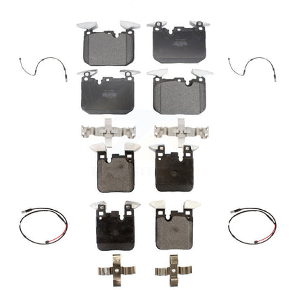 Semi-Metallic Disc Brake Pads And Wear Sensors Front Rear Kit For BMW M3 M2
