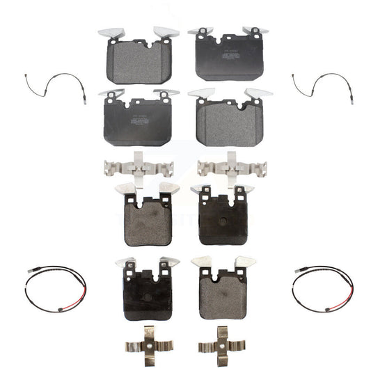 Semi-Metallic Disc Brake Pads And Wear Sensors Front Rear Kit For BMW M3 M2