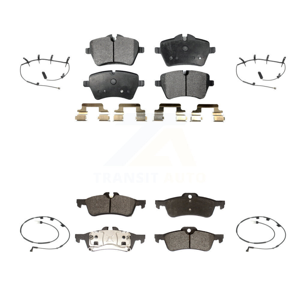 Semi-Metallic Brake Pad And Wear Sensor Front Rear Kit For 2006 Mini Cooper 1.6L