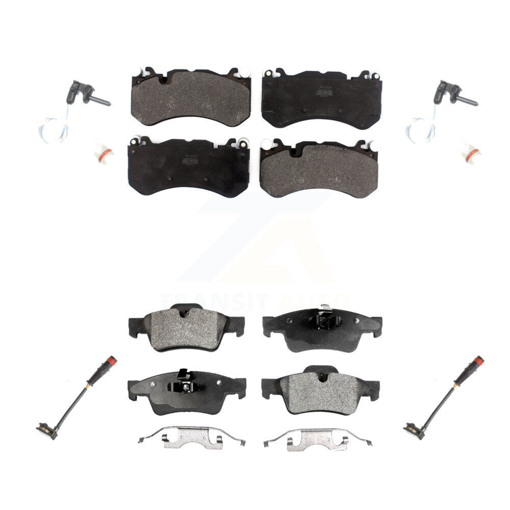 Semi-Metallic Brake Pad And Wear Sensor Front Rear Kit For Mercedes-Benz G63 AMG