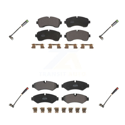 Semi-Metallic Brake Pads & Wear Sensor Front Rear Kit For Mercedes-Benz Sprinter