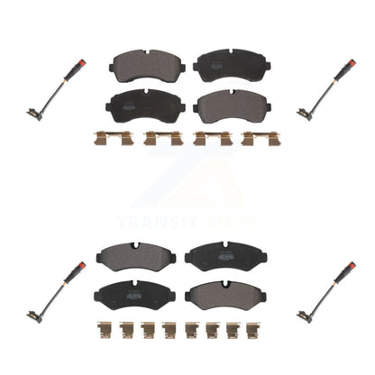 Semi-Metallic Brake Pads & Wear Sensor Front Rear Kit For Mercedes-Benz Sprinter