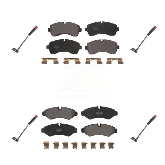 Semi-Metallic Brake Pads & Wear Sensor Front Rear Kit For Mercedes-Benz Sprinter