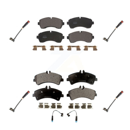 Semi-Metallic Brake Pad Extra Wear Sensor Front Rear Kit For Dodge Sprinter 3500