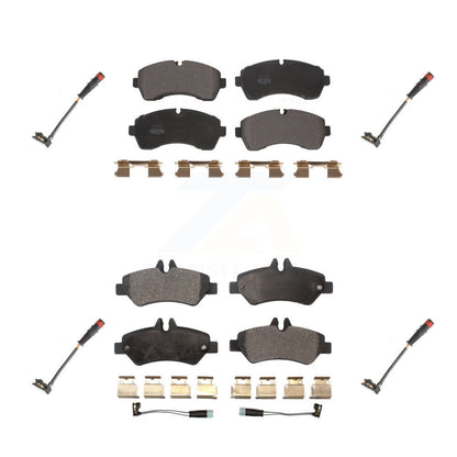 Semi-Metallic Brake Pad Extra Wear Sensor Front Rear Kit For Dodge Sprinter 3500