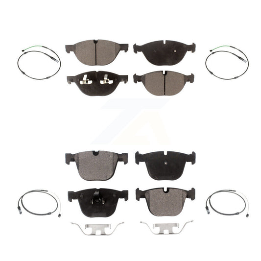Semi-Metallic Disc Brake Pads And Wear Sensors Front Rear Kit For BMW X5 X6