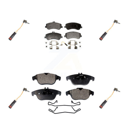 Semi-Metallic Disc Brake Pads Extra Wear Sensor Front Rear Kit For Mercedes-Benz