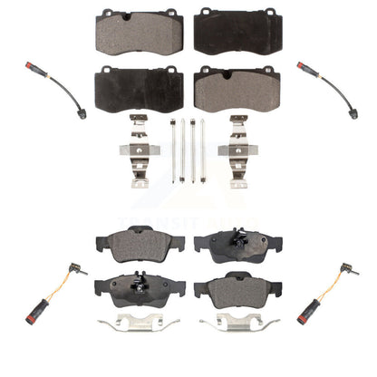 Semi-Metallic Brake Pad & Wear Sensor Front Rear Kit For Mercedes-Benz S550 S450