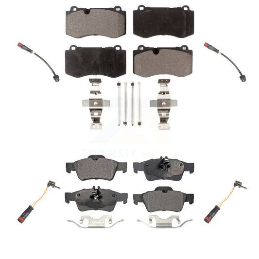 Semi-Metallic Brake Pad & Wear Sensor Front Rear Kit For Mercedes-Benz S550 S450