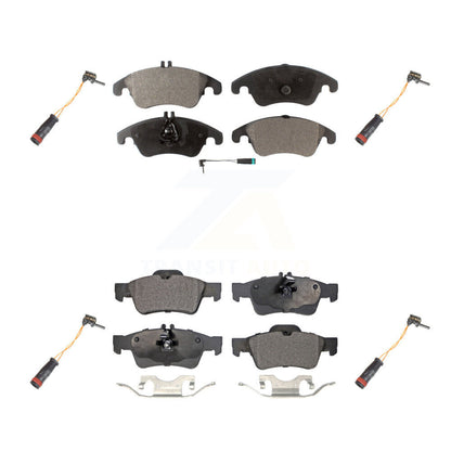 Semi-Metallic Brake Pads Extra Wear Sensor Front Rear Kit For Mercedes-Benz E350