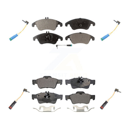 Semi-Metallic Brake Pads Extra Wear Sensor Front Rear Kit For Mercedes-Benz E400
