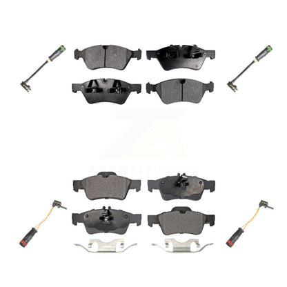 Semi-Metallic Disc Brake Pad & Wear Sensor Front Rear Kit For Mercedes-Benz E550