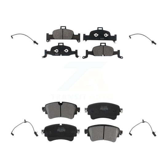 Semi-Metallic Disc Brake Pad & Wear Sensor Front Rear Kit For Audi A4 Quattro A5