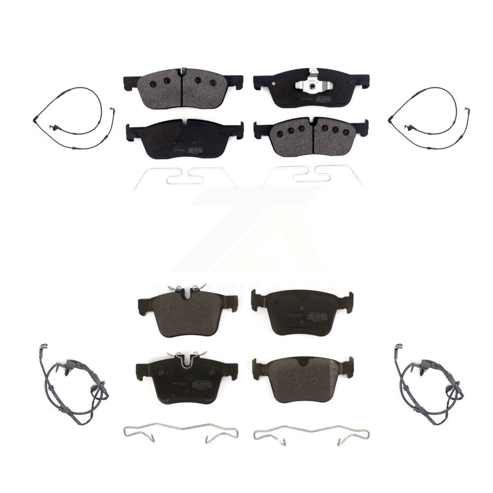 Semi-Metallic Disc Brake Pads And Wear Sensors Front Rear Kit For
