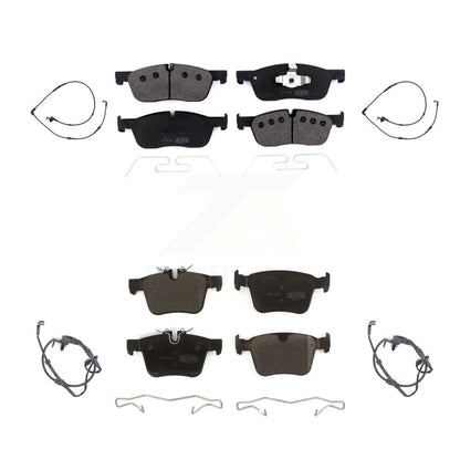Semi-Metallic Disc Brake Pads And Wear Sensors Front Rear Kit For