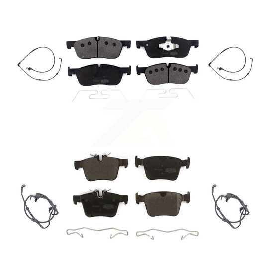Semi-Metallic Disc Brake Pads And Wear Sensors Front Rear Kit For