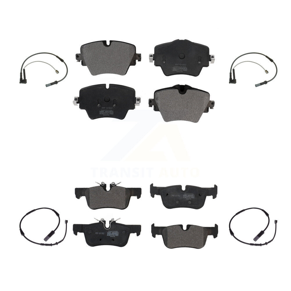 Semi-Metallic Brake Pad And Wear Sensor Front Rear Kit For BMW X1 Mini Cooper X2