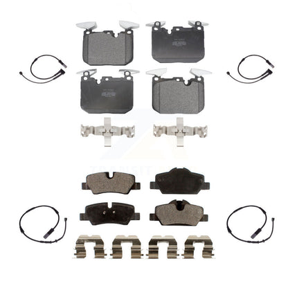 Semi-Metallic Disc Brake Pads And Wear Sensors Front Rear Kit For Mini Cooper