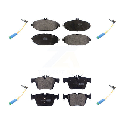 Semi-Metallic Disc Brake Pad & Wear Sensor Front Rear Kit For Mercedes-Benz C300