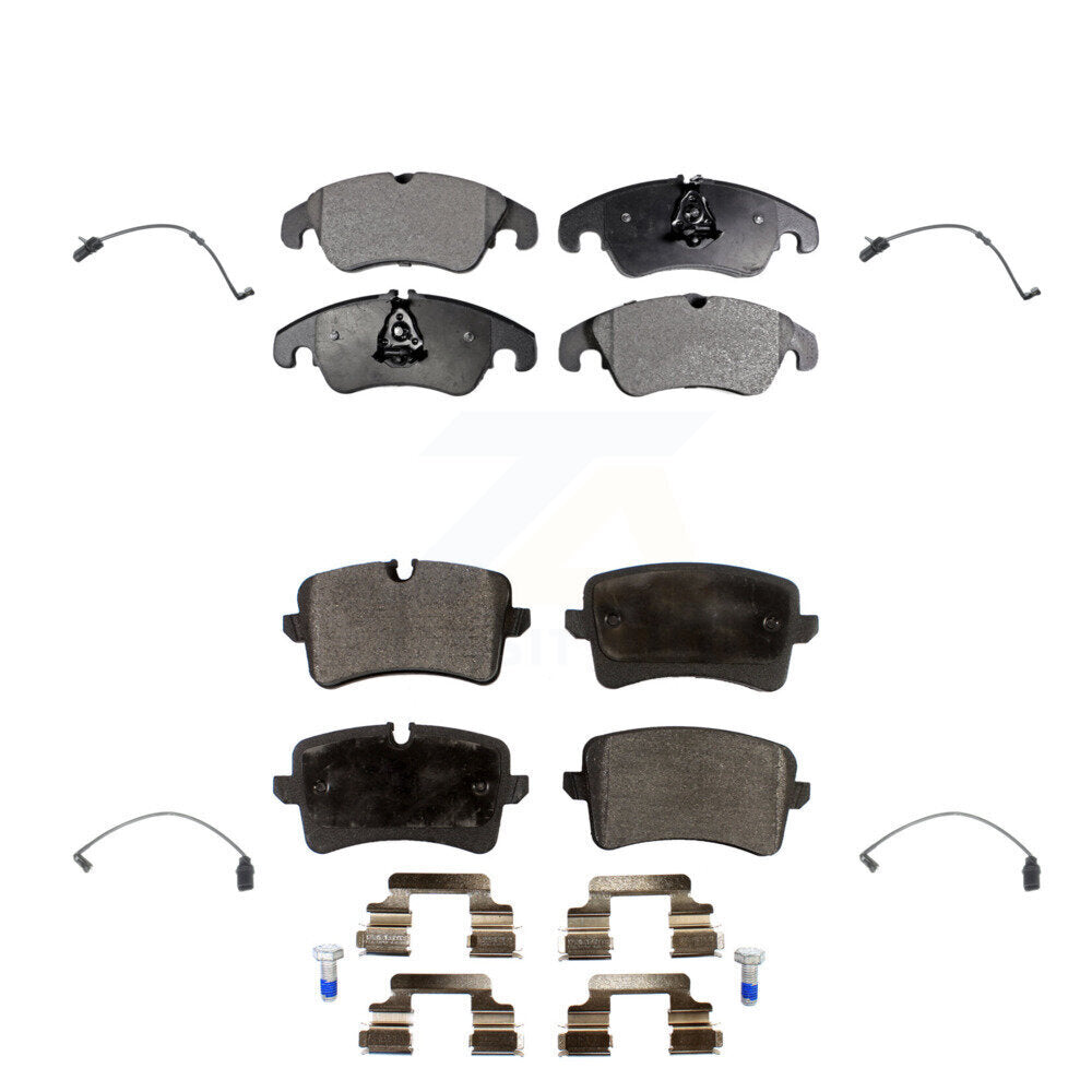 Semi-Metallic Disc Brake Pad & Wear Sensor Front Rear Kit For Audi A7 Quattro A6