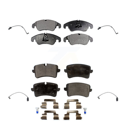 Semi-Metallic Disc Brake Pad & Wear Sensor Front Rear Kit For Audi A7 Quattro A6