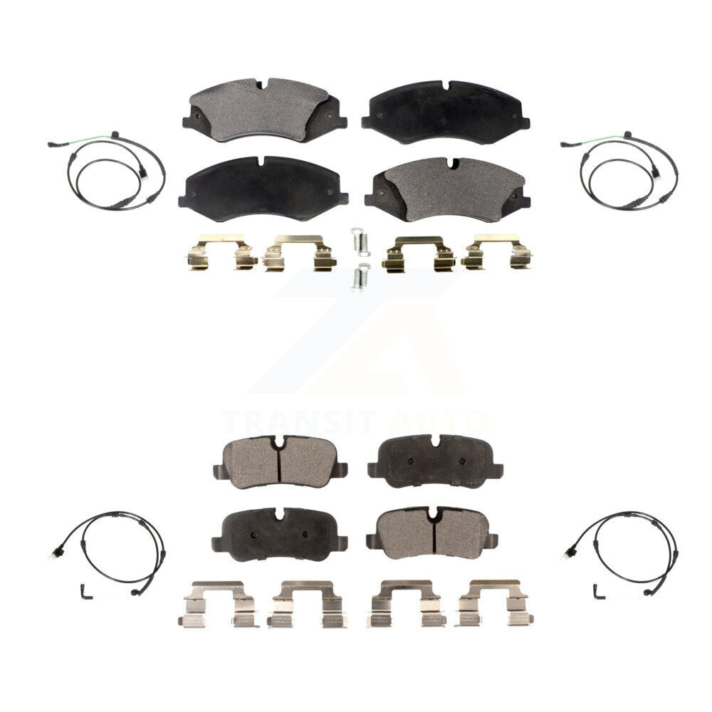 Semi-Metallic Disc Brake Pads And Wear Sensors Front Rear Kit For Land Rover LR4