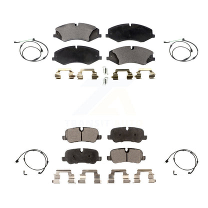 Semi-Metallic Disc Brake Pads And Wear Sensors Front Rear Kit For Land Rover LR4